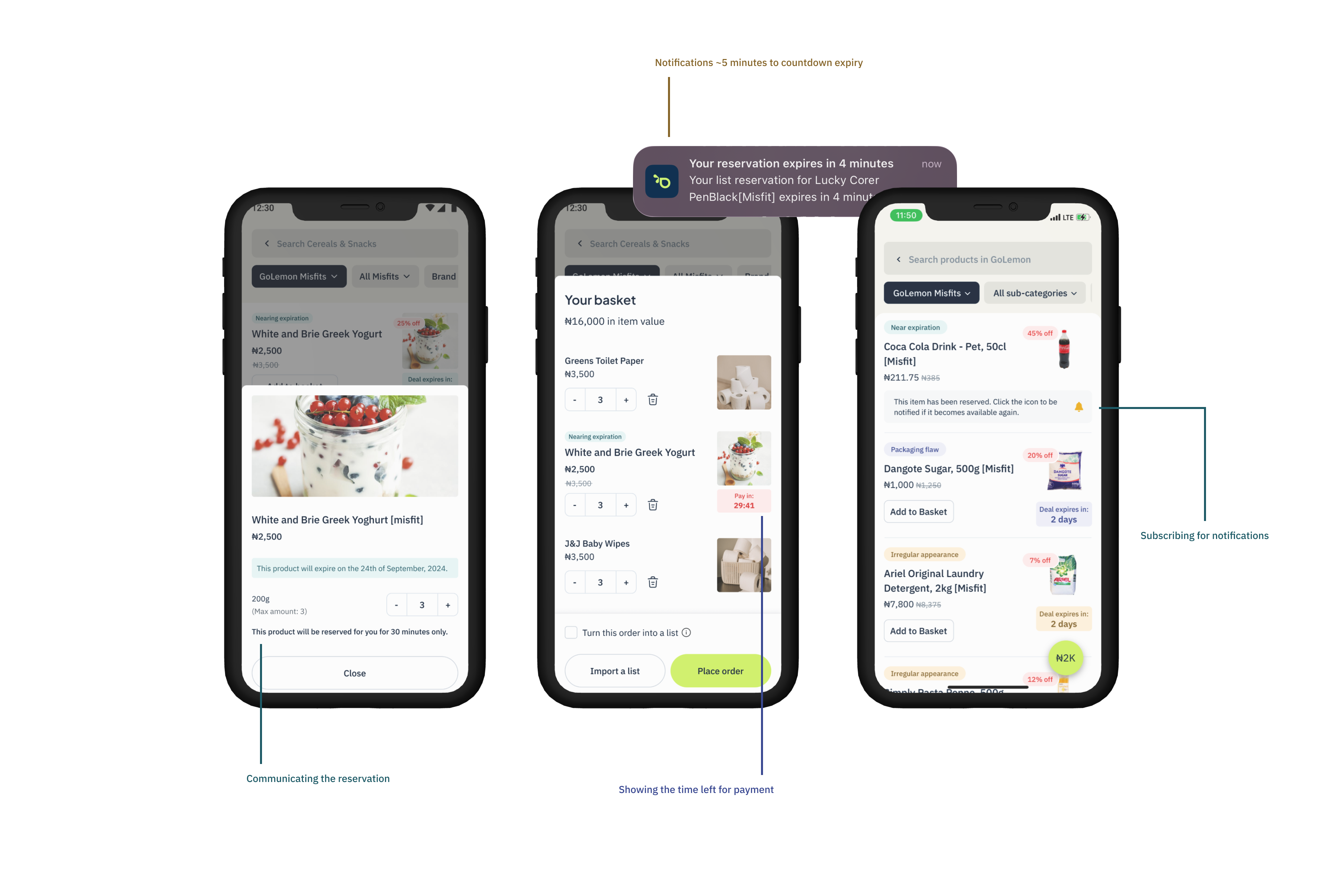image showing the product reservations and notification